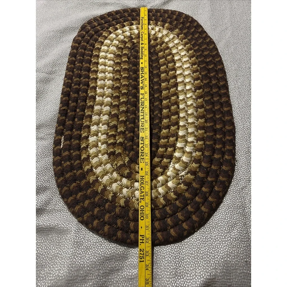 Oval Braided Wool Blend Chunky Area Rug 32